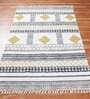 Yellow Cotton Geometric 3x2 Hand Woven Dhurrie