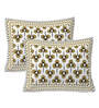 Yellow 220 TC Cotton Abstract 28 x 18 Inch inches Pillow Covers (Pack of 2)