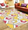 Yellow Cotton Geometrical 5.7 x 4 Feet Dhurries