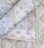 Yellow Cotton Polyester Floral Print 110 GSM Double Bed Quilt