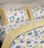 Yellow Cotton Polyester Fruit Print 115 GSM Double Bed Quilt