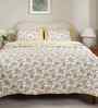 Yellow Cotton Polyester Fruit Print 115 GSM Double Bed Quilt