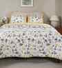 Yellow Cotton Polyester Fruit Print 115 GSM Double Bed Quilt