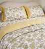 Yellow Cotton Polyester Fruit Print 115 GSM Single Bed Quilt