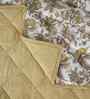 Yellow Cotton Polyester Fruit Print 115 GSM Single Bed Quilt
