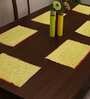 Solid Yellow Cotton 19 X 13 Inches Placemats (Set of 6)