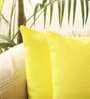 Yellow Solid Cotton 18 x 18 Inches Cushion Covers (Set of 2)