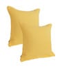 Yellow Solid Cotton 18 x 18 Inches Cushion Covers (Set of 2)