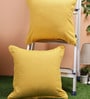 Yellow Solid Cotton 18 x 18 Inches Cushion Covers (Set of 2)
