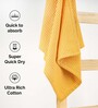 Yellow Cotton Patterned 235 GSM Small Waffle Bath Towel (1 Pc)