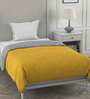 Yellow Cotton Solid 250 GSM Single Bed Comforter