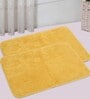 Yellow Solid Cotton 24x16 Inches AntiSkid Bath Mats (Set of 2)