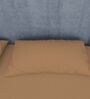 Brown Cotton Solid Finest 300TC Plain Super King Bedsheet with 2 Pillow Covers