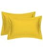 Yellow Cotton Solid 210TC Plain Set of 2 Pillow Covers