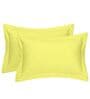 Yellow Cotton Solid 210TC Plain Set of 2 Pillow Covers