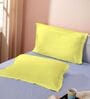 Yellow Cotton Solid 210TC Plain Set of 2 Pillow Covers