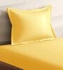 Yellow Cotton Solid 210TC Plain Single Bedsheet with 1 Pillow Cover