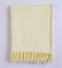 Yellow Cotton Striped 63x52 Inches Sofa Throw