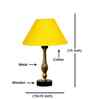 Yellow Cotton Table Lamp With  Metal & Wood  Base 10X15 Inches