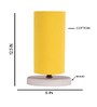 Yellow Cotton table lamp with White wood base -8