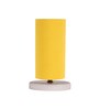Yellow Cotton table lamp with White wood base -8