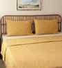 Yellow Cotton Textured Double Bedcover