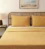 Yellow Cotton Textured Double Bedcover