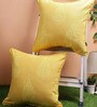 Yellow Traditional Cotton 18 x 18 Inches Cushion Covers (Set of 2)