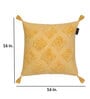 Yellow Textured Geometric Cotton 16 x 16 Inches Cushion Covers (Set of 2)