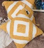 Yellow Woven Cotton 16 x 16 Inches Cushion Covers (Set of 2)