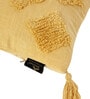 Yellow Textured Geometric Cotton 16 x 16 Inches Cushion Covers (Set of 2)