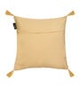 Yellow Textured Geometric Cotton 16 x 16 Inches Cushion Covers (Set of 2)