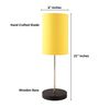Yellow Cylinder Fabric Shade with Modern Silver & Black Table Lamp for Bedroom & Living Room