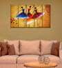 Yellow Dance Yellow Canvas Framed People & Places Art Panel Set of 5
