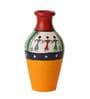 Yellow Earthenware Terracotta Handpainted Flower Vase, Set of 2
