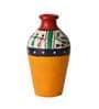 Yellow Earthenware Terracotta Handpainted Flower Vase, Set of 2