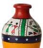Yellow Earthenware Terracotta Handpainted Flower Vase, Set of 2