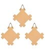 Yellow Engineered Wood (Set of 3) Wall Hanging
