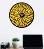 Yellow Engineered Wood Analog Wall Clock