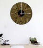 Yellow Engineered Wood Analog Wall Clock