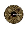 Yellow Engineered Wood Analog Wall Clock