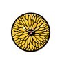 Yellow Engineered Wood Analog Wall Clock