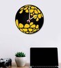 Yellow Engineered Wood Analog Wall Clock