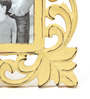Yellow Engineered Wood Table Top Wooden Carved Square Photo Frame