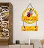 Yellow Engineered Wood Wall Hanging