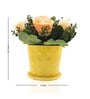Fabric Yellow Flower Bunch With Ceramic Pot