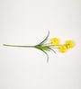 Yellow Fabric Decorative Artificial BallMum Flowers Set of 3