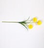 Yellow Fabric Decorative Artificial BallMum Flowers Set of 2