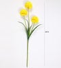 Yellow Fabric Decorative Artificial BallMum Flowers Set of 2