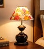 Castle Yellow Fabric Shade Night Lamp With Metal Base